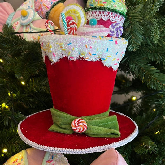 Red Velvet Hat Decoration - OUThaus