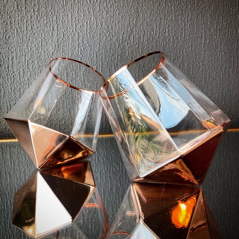 Rose Gold Prism Tilt Glass - OUThaus