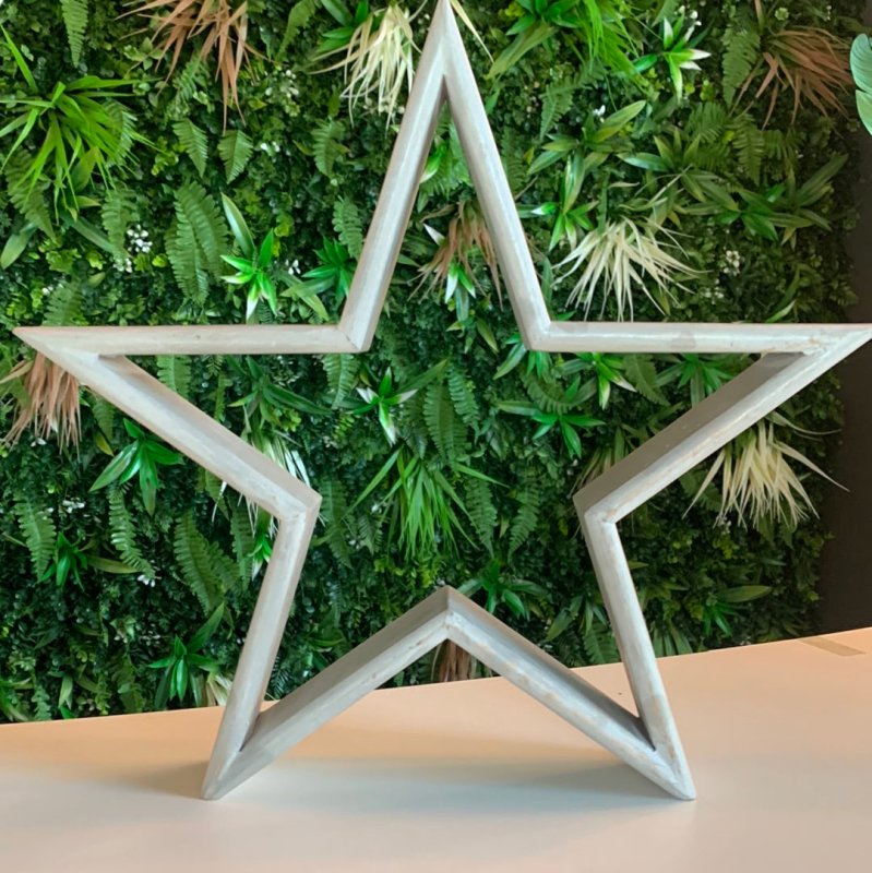 Set of 3 Wooden Stars (Grey) - OUThaus