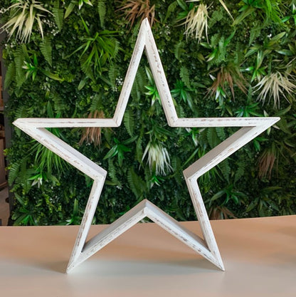 Set of 3 Wooden Stars (White) - OUThaus