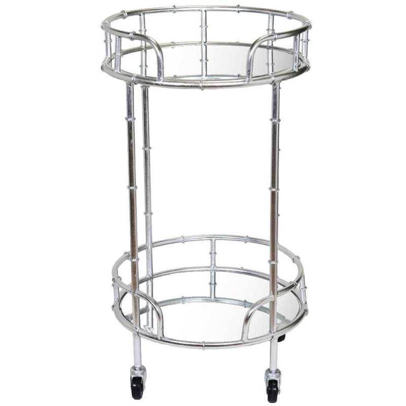 Silver Round Drinks Trolly - OUThaus