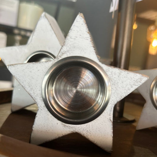 Star Tealight Holder (White) - OUThaus