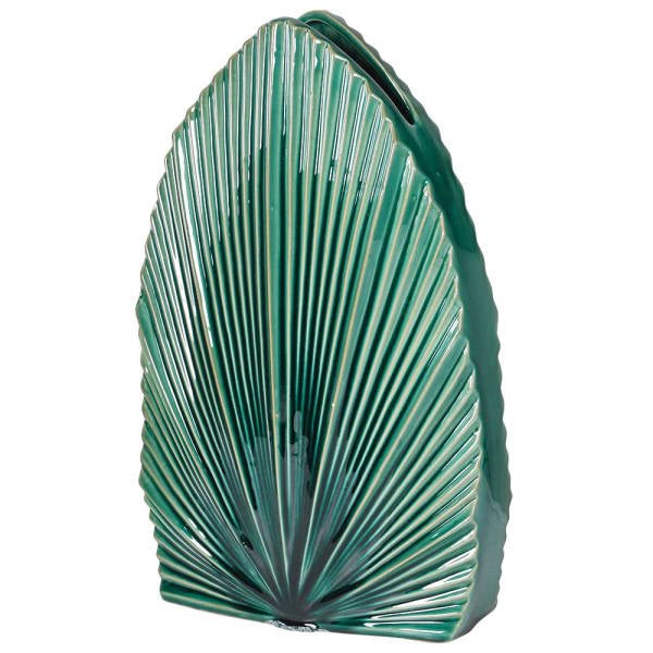 Teal Ceramic Palm Vase - OUThaus