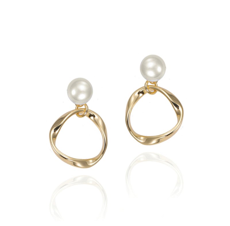 TURIN GOLD PEARL DESIGNER HOOP EARRINGS - OUThaus