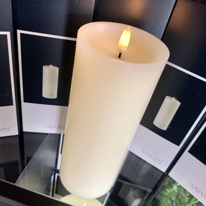 Uyuni Pillar Candle LED Ivory (L) - OUThaus