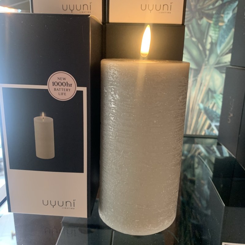 Uyuni Pillar Candle LED Sandstone (M) - OUThaus