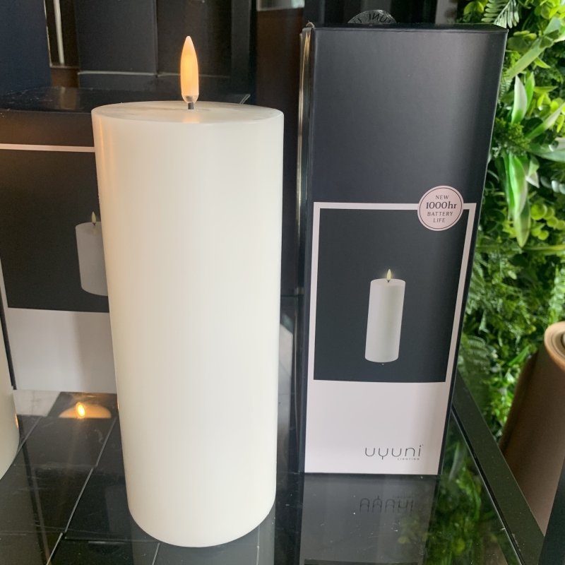 Uyuni Pillar Candle LED White (L) - OUThaus