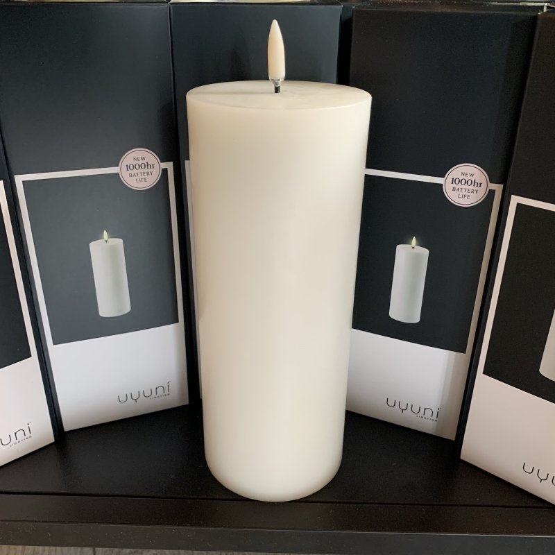 Uyuni Pillar Candle LED White (L) - OUThaus