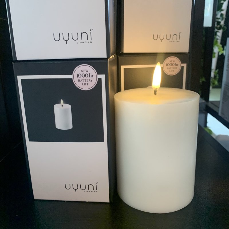 Uyuni Pillar Candle LED White (S) - OUThaus