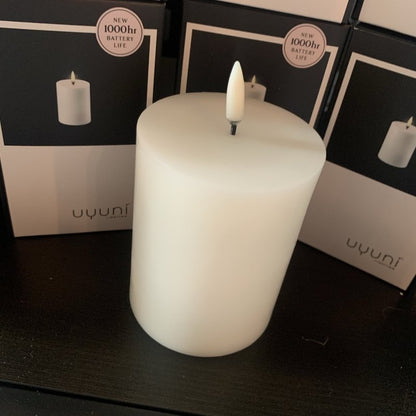 Uyuni Pillar Candle LED White (S) - OUThaus