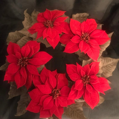 Velvet Poinsettia Wreath (60cm) - OUThaus